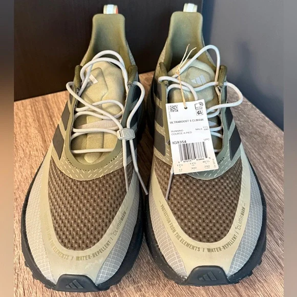 adidas Ultraboost Men's 5TR Silver Pebble Olive Green & Blue Light Boost Running - Picture 4 of 5